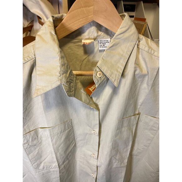 Basic Editions NWT Tan Brown Sleeveless Collared Buttoned Loose Fit Top Sz M - Picture 4 of 7